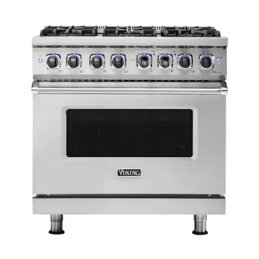 Viking - 36" VGR Series Freestanding Gas Range - Stainless Steel