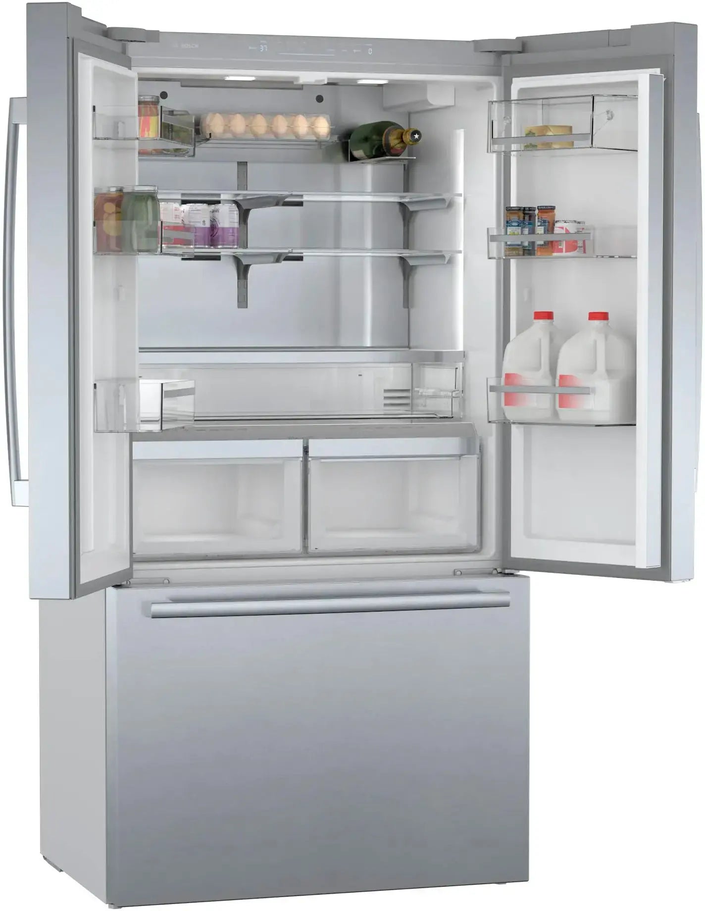 Bosch - 800 Series 21 Cu. Ft. French Door Counter-Depth Smart Refrigerator with VitaFresh - Stainless Steel