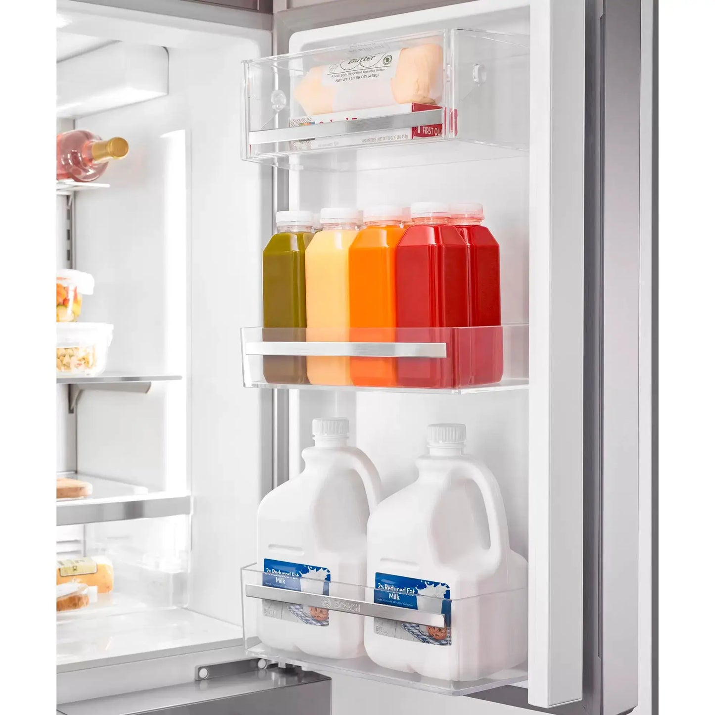 Bosch - 800 Series 21 Cu. Ft. French Door Counter-Depth Smart Refrigerator with VitaFresh - Stainless Steel