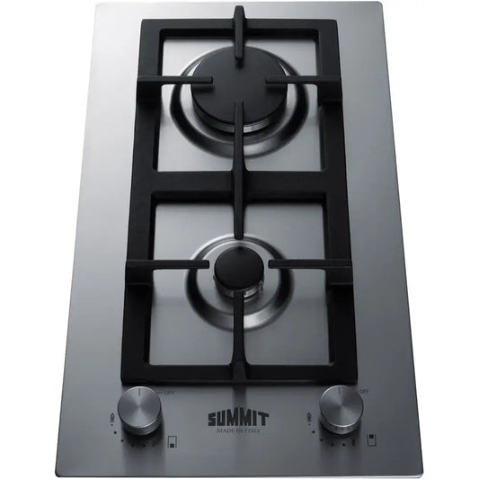 Summit Appliance - 12" Stainless Steel Built-In Gas Cooktop with 2 Burners