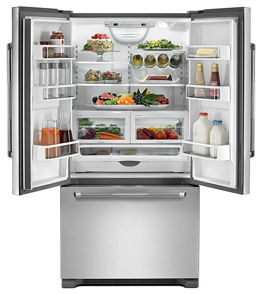 JennAir - RISE 21.9 Cu. Ft. Counter-Depth French Door Refrigerator with TriSensor Climate Control and Gourmet Bay Drawer - Stainless Steel