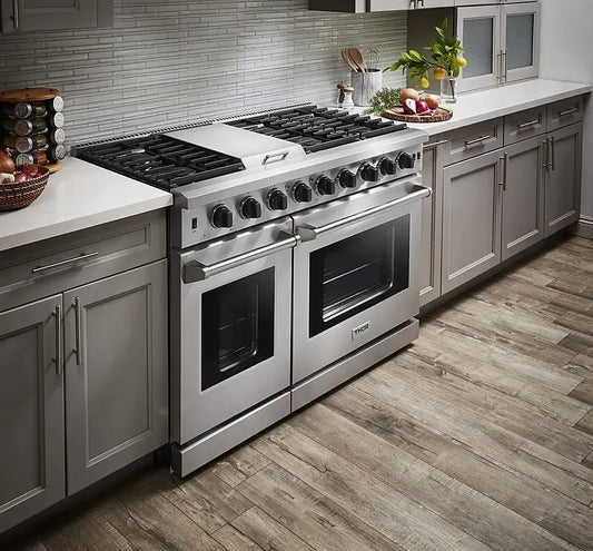 Thor Kitchen - 6.8 Cu. Ft. Double Oven Freestanding Convection Gas Range with Liquid Propane - Stainless Steel