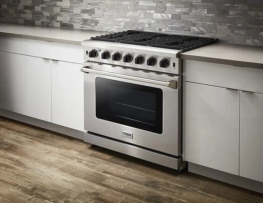 Thor Kitchen - 6.0 Cu.Ft. Freestanding Gas Convection Range with Storage Drawer, Liquid Propane - Stainless Steel