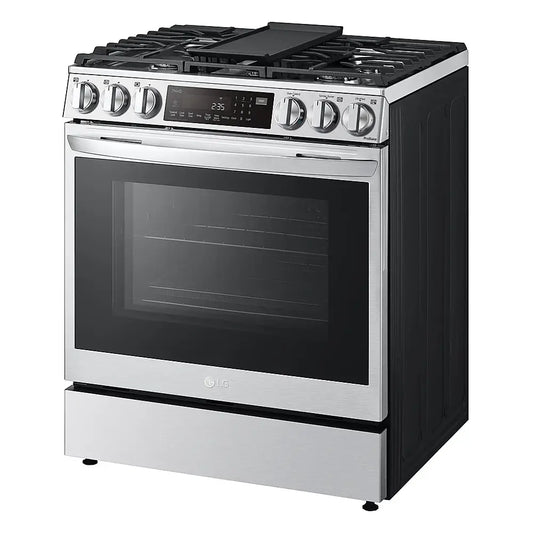 LG - 6.3 Cu. Ft. Smart Slide-In Gas Range with True Convection, EasyClean, and Air Fry - Stainless Steel