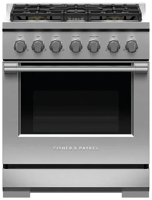 Fisher & Paykel - Professional 30" 5-Burner Gas Range - Stainless Steel