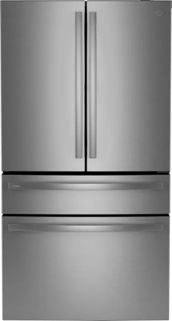 GE Profile - 28.7 Cu. Ft. 4-Door French Door Smart Refrigerator with AutoFill Pitcher and Dual-Dispense - Stainless Steel