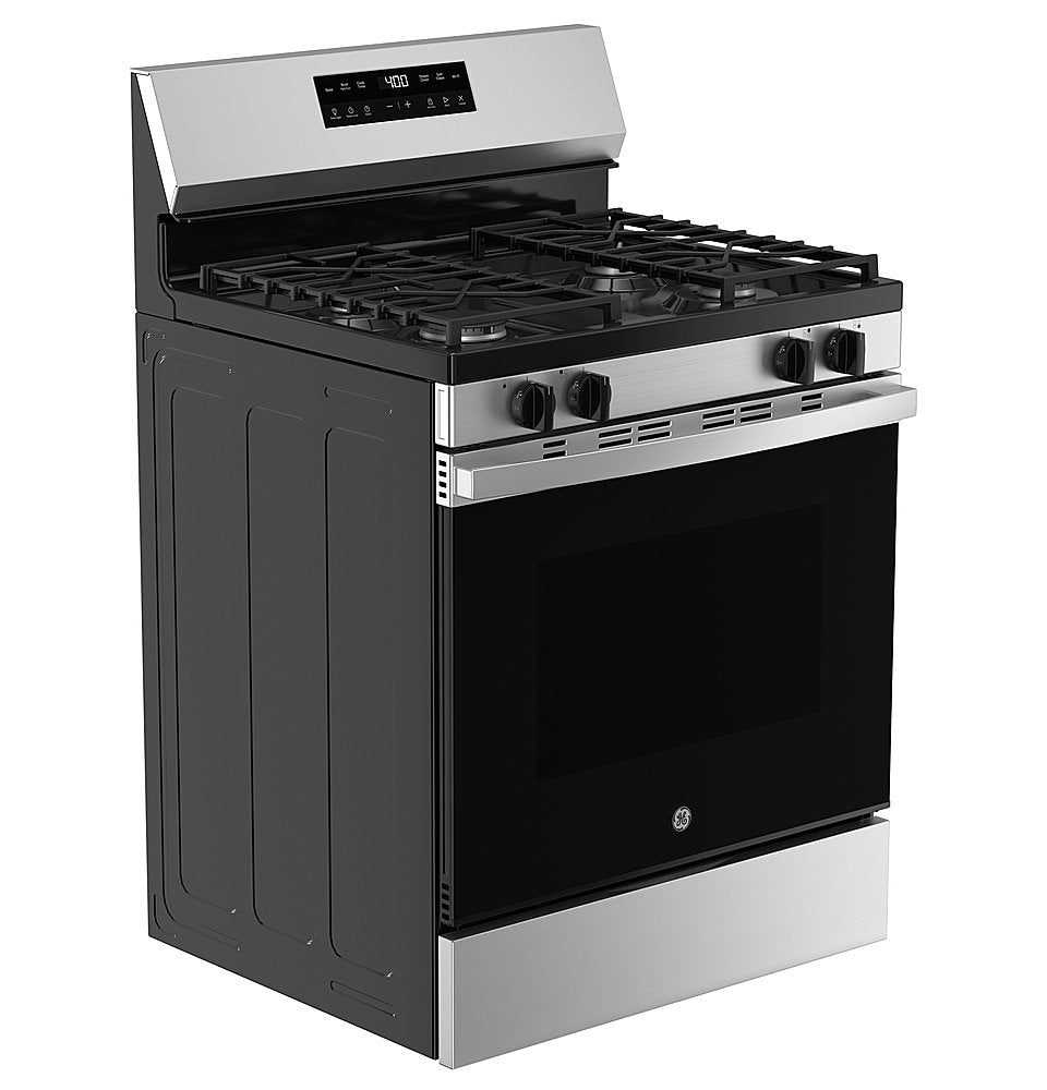 GE - 5.3 Cu. Ft. Freestanding Gas Range with Self-Clean, Steam Clean, and Built-In Wi-Fi - Stainless St+