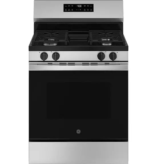 GE - 5.3 Cu. Ft. Freestanding Gas Range with Self-Clean, Steam Clean, and Built-In Wi-Fi - Stainless St+