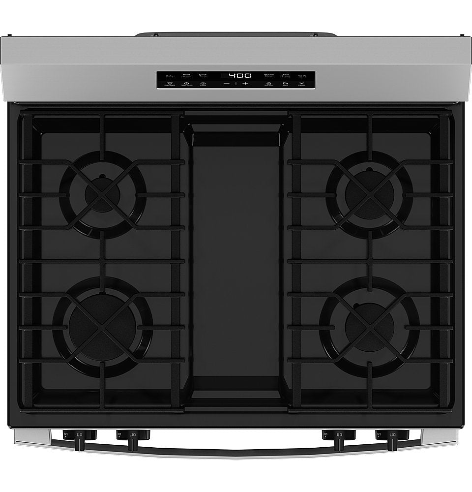 GE - 5.3 Cu. Ft. Freestanding Gas Range with Self-Clean, Steam Clean, and Built-In Wi-Fi - Stainless St+