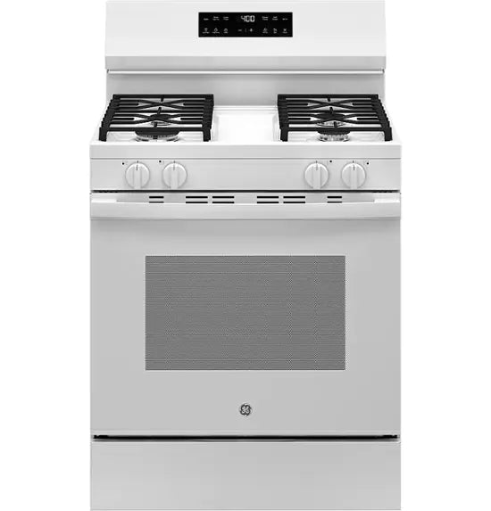 GE - 5.3 Cu. Ft. Freestanding Gas Range with Self-Clean, Steam Cleaning, and Built-In Wi-Fi - White