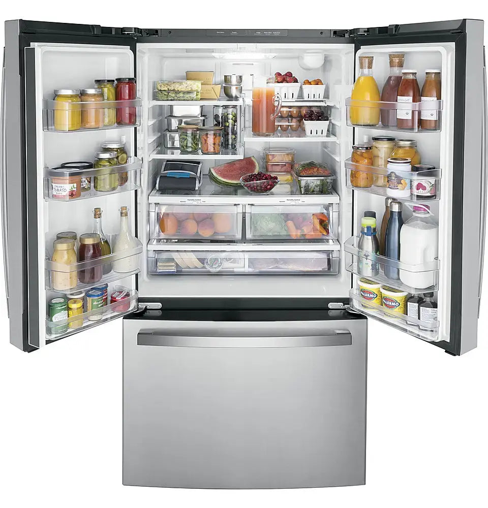 GE 21.9 Cu. Ft. Counter-Depth French Door Refrigerator with Built-In Water Dispenser - Stainless Steel