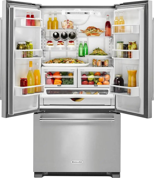 KitchenAid - 27 Cu. Ft. French Door Refrigerator with External Ice and Water Dispenser - Stainless Steel